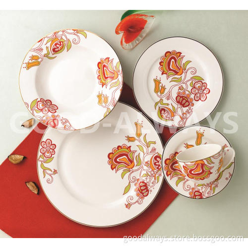 New bone china tableware with flower design